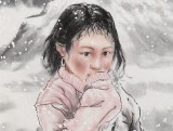 【已售】王贵邱 四尺《雪域风情》 当代著名藏獒画家