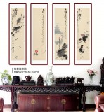 【已售】周自豪 四条屏《金玉满堂》 当代著名禅意画家