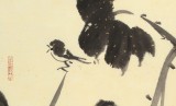 【已售】周自豪 三尺水墨荷花图《一笔葫芦一笔藤》 当代著名禅意画家