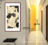 【已售】周自豪 三尺水墨荷花图《荷风卫士》 当代著名禅意画家