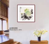 李胜春三尺斗方牡丹画《雅香》