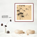 【已售】皇甫小喜 四尺斗方《竹雀报平安》 河南著名花鸟画家