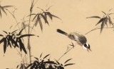 【已售】皇甫小喜 四尺斗方《竹雀报平安》 河南著名花鸟画家
