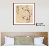 【已售】皇甫小喜 四尺斗方《白梅双雀图》 河南著名花鸟画家