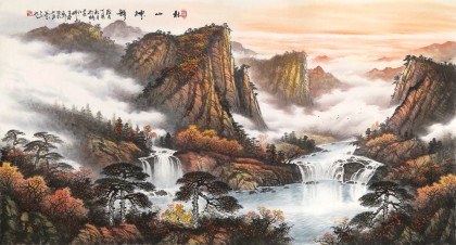 【已售】张慧仁 六尺《秋山神韵》 广西山水画家协会常务理事