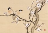 【已售】皇甫小喜 四尺斗方《白梅双雀图》 河南著名花鸟画家
