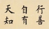 【已售】谢军 四尺对开《行善自有天知》 著名欧楷书法家