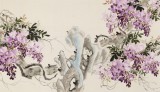定制 定金50%皇甫小喜 六尺对开《紫气东来》 河南著名花鸟画家