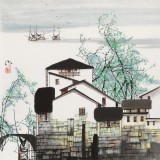 【已售】苗雨 四尺斗方《水乡春韵》 辽宁工美教授 师从吴冠中