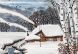 【已售】何一鸣 四尺三开《瑞雪丰年》 冰雪画派画家 师从于志学