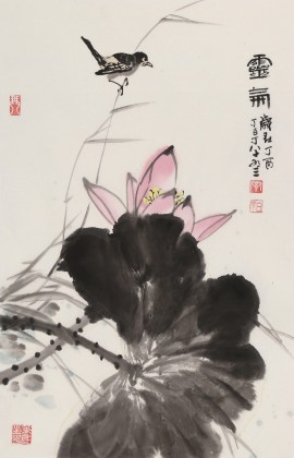 【已售】丁白丁 《灵气》83岁山东著名老画家 崔子范艺术馆馆长