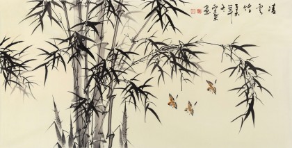 【已售】何华贤 四尺《凌云竹》  颍淮书画名家