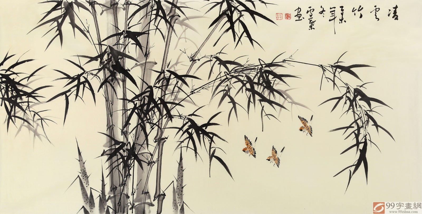【已售】何华贤 四尺《凌云竹 颍淮书画名家