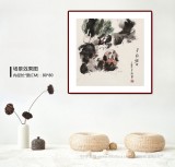 【已售】尹和平 四尺斗方《百财兴旺》 当代乡土童趣绘画名家