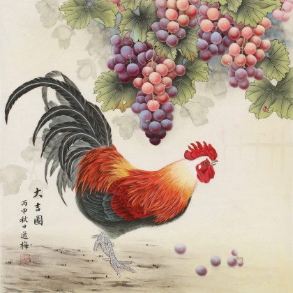 【已售】赵逸梅 四尺斗方《大吉图》 著名工笔画家
