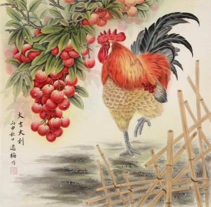【已售】赵逸梅 四尺斗方《大吉大利》 著名工笔画家