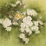 【已售】赵逸梅 四尺斗方《鸟语花香》 著名工笔画家