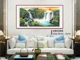 【已售】吴东 四尺《流水生财》 著名易经风水画家