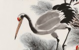 【已售】朱祖义 四尺《松鹤延年》 中国老子书画院副院长