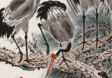【已售】朱祖义 四尺《松鹤万寿图》 中国老子书画院副院长