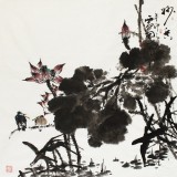 【已售】西蜀山人 四尺斗方《荷香》 四川美协会员