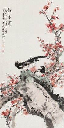 【已售】定制梁景欣 三尺《报春图》青大美院学院派画家