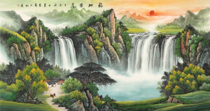 【已售】吴东 六尺《福地安居》 著名易经风水画家