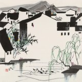 【已售】苗雨 四尺斗方《水乡春意》 辽宁工美教授 师从吴冠中