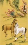 【已售】凌雪 四条屏《马到成功》 北京美协会员