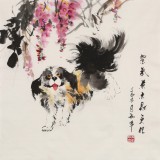 【已售】尹和平 四尺斗方《紫气东来财更旺》 当代乡土童趣绘画名家