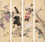 【已售】南海禅寺 妙林居士 四条屏《四时皆芳》