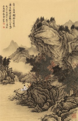 【已售】吴显刚 四尺三开《山中一夜雨 树杪百重泉》 贵州七星关美协主席