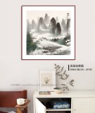 【已售】张慧仁 四尺斗方《烟雨江南》 广西山水画家协会常务理事