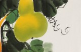 【已售】黄艺三尺斗方招财辟邪葫芦画《福禄满堂》