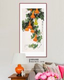 【已售】黄艺四尺招财辟邪葫芦画《福禄临门》