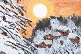 【已售】何一鸣 四尺三开《瑞雪》 冰雪画派画家 师从于志学