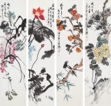 【已售】庾超然 四条屏《紫气东来》 黄鹤楼书画院院长