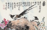 【已售】曲逸之 四尺《双喜》 河南省著名花鸟画家