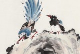 【已售】曲逸之 四尺《福寿双全》 河南省著名花鸟画家