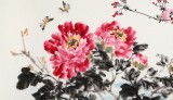 【已售】曲逸之 六尺对开《含香带露》 河南省著名花鸟画家