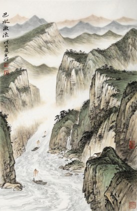 【已售】刘金河 作品《巴水激流》中国美术家协会会员