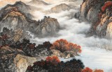 【已售】蒋元发 小六尺《秋山鸣泉》 广西著名山水画家