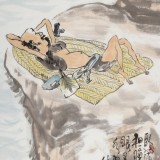 【已售】王永刚 禅意水墨《高卧图》 国家一级美术师（询价）