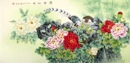 赵逸梅 四尺《前程似锦》 山东著名工笔女画家