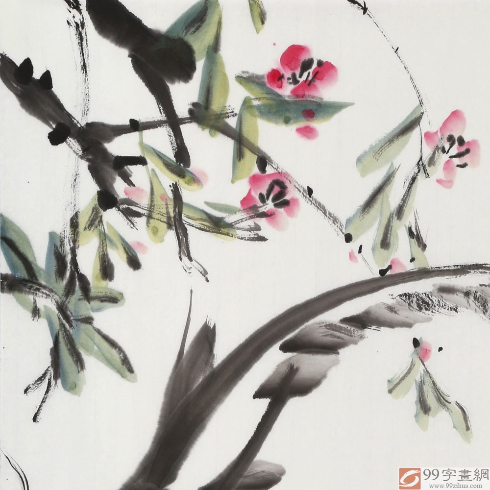 『桃花流水』 壺に桃花流水之図 - 国立工芸館