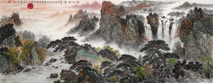 【已售】刘爱成 小六尺《江山如画》鸿运当头风水画