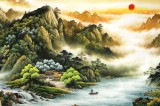 【已售】杨铭昌 小八尺《福地安居图》 安徽山水画研究协会理事