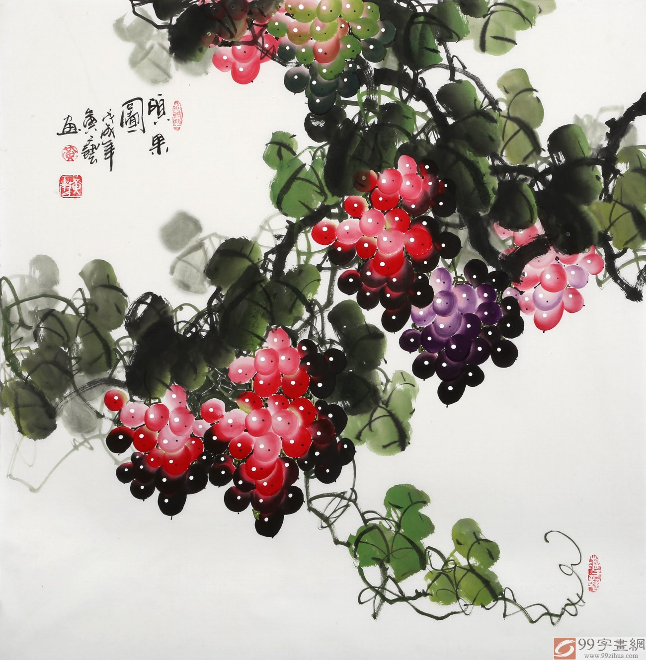 中国画工笔画葡萄|纯艺术|国画|Yirzone - 临摹作品 - 站酷 (ZCOOL)
