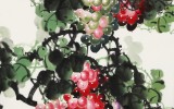 【已售】黄艺四尺斗方葡萄画《硕果累累》