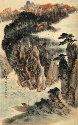 【已售】何实 四尺三开《暮归》 吉林著名山水画家